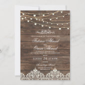 Wood Lace String Lights Islamitische Moslim Bruilo Kaart (Voorkant)