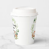 wood land animals greenery design papieren bekers (Links)