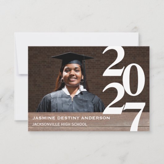 Wood & Large Numbers - 3x5 Afstuderen Aankondiging (Voorkant)