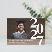 Wood & Large Numbers - 3x5 Afstuderen Aankondiging (Staand voorkant)