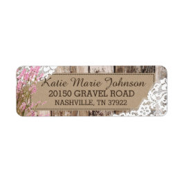 Wood Lavender en Lace Rustic Wedding Label
