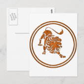Wood Leo Zodiac Lion Astrology Sign Briefkaart (Voorkant / Achterkant)