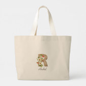 Wood letter R flower monogram retirement Tote Bag (Achterkant)