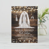 Wood & Lights Diamond Trouwjurk Vrijgezellenfeest Kaart (Staand voorkant)