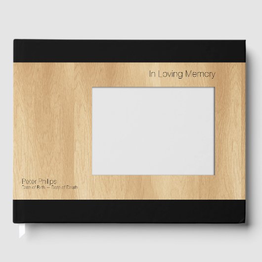 Wood Lijst B Sjabloon Funeral Guest Book Afbeeldin Gastenboek (Voorkant)