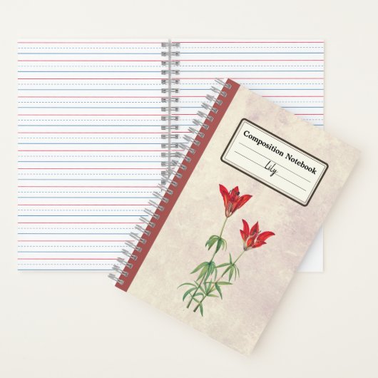 Wood Lily Flower Gepersonaliseerde Compositie Notitieboek (Binnen)