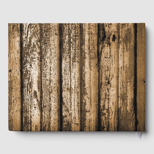 Wood Look Rustieke bruiloft gastenboek, GEPERSONAL Gastenboek (Achterkant)