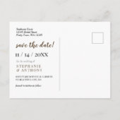 Wood Look Rustieke Wildflower Bird Border Opslaan  Aankondigingskaart (Achterkant)