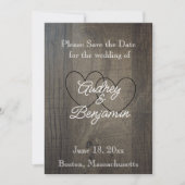 Wood-Look Save the Date kaarten (Voorkant)