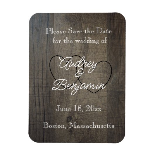 Wood-Look Save the Date Magnets Magneet (Verticaal)