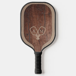 Wood Marquetry and Engraving Imitation - Custom Pickleball Paddle