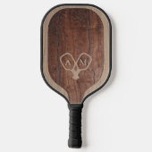 Wood Marquetry and Engraving Imitation - Custom Pickleball Paddle (Achterkant)