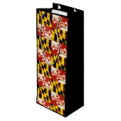 Wood Maryland vlag cadezak wijn Wijn Cadeautas (Achterkant Gekanteld)