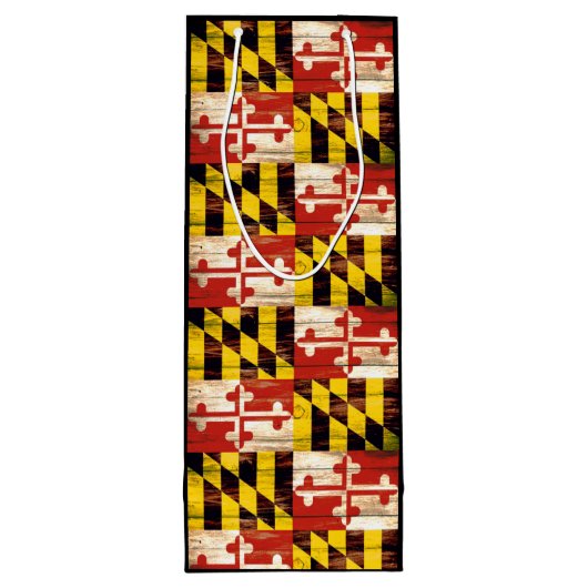 Wood Maryland vlag cadezak wijn Wijn Cadeautas (Achterkant)
