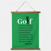 Wood met bovenzijde Golf Quote Wall Tapestry Hangend Wandkleed (Voorkant)