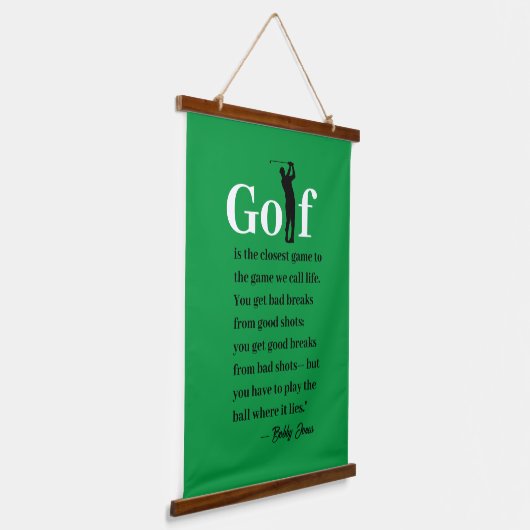 Wood met bovenzijde Golf Quote Wall Tapestry Hangend Wandkleed (Gebogen)