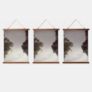 Wood met bovenzijde wandtapijt hangend wandkleed