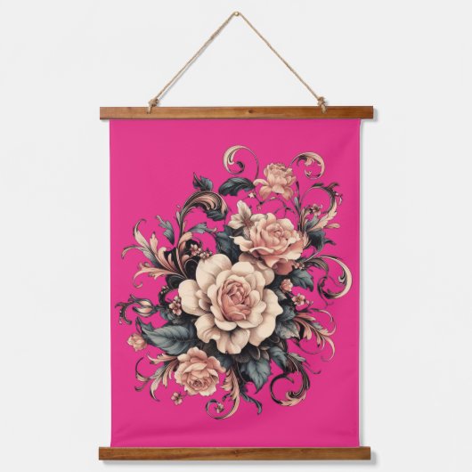 Wood met bovenzijde wandtapijt hangend wandkleed (Voorkant)