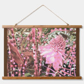 Wood met bovenzijde wandtapijt hangend wandkleed (Voorkant)