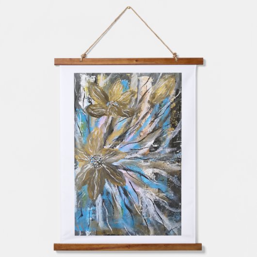 Wood met bovenzijde wandtapijt hangend wandkleed (Voorkant)