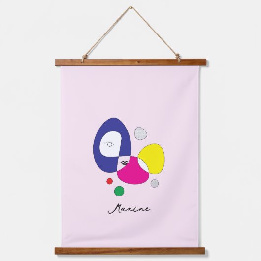 Wood met bovenzijde wandtapijt hangend wandkleed (Voorkant)