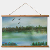 Wood met bovenzijde wandtapijt hangend wandkleed (Voorkant)