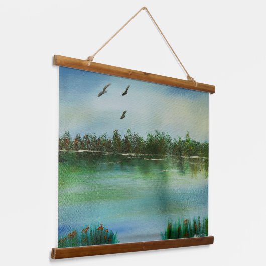 Wood met bovenzijde wandtapijt hangend wandkleed (Gebogen)