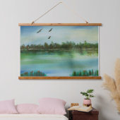 Wood met bovenzijde wandtapijt hangend wandkleed (Slaapkamer)