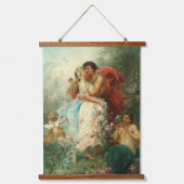 Wood met bovenzijde wandtapijt hangend wandkleed (Voorkant)