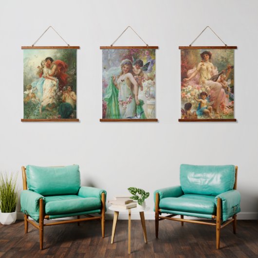 Wood met bovenzijde wandtapijt hangend wandkleed (Woonkamer)