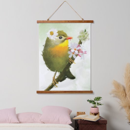 Wood met bovenzijde wandtapijt hangend wandkleed (Slaapkamer)