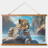 Wood met bovenzijde wandtapijt hangend wandkleed (Voorkant)