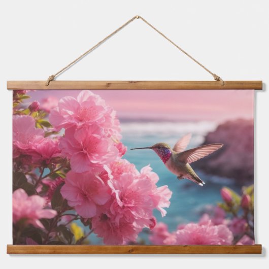 Wood met bovenzijde wandtapijt hangend wandkleed (Voorkant)