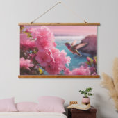 Wood met bovenzijde wandtapijt hangend wandkleed (Slaapkamer)