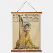 Wood met bovenzijde wandtapijt hangend wandkleed (Voorkant)