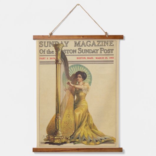 Wood met bovenzijde wandtapijt hangend wandkleed (Voorkant)