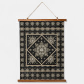 Wood met bovenzijde wandtapijt hangend wandkleed (Voorkant)