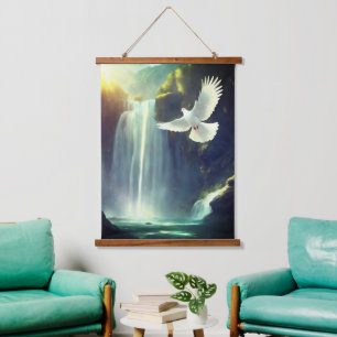 Wood met bovenzijde wandtapijt hangend wandkleed