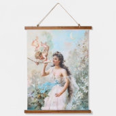 Wood met bovenzijde wandtapijt hangend wandkleed (Voorkant)