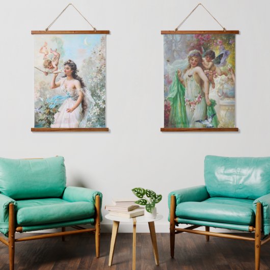 Wood met bovenzijde wandtapijt hangend wandkleed (Woonkamer)