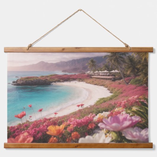 Wood met bovenzijde wandtapijt hangend wandkleed (Voorkant)