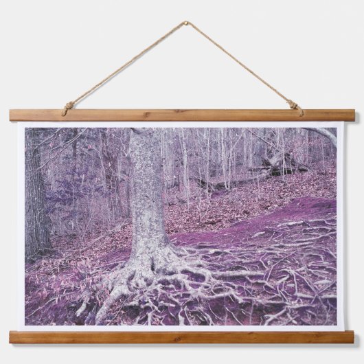 Wood met bovenzijde wandtapijt hangend wandkleed (Voorkant)