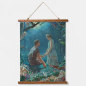 Wood met bovenzijde wandtapijt hangend wandkleed (Voorkant)