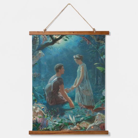 Wood met bovenzijde wandtapijt hangend wandkleed (Voorkant)