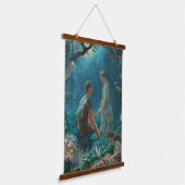 Wood met bovenzijde wandtapijt hangend wandkleed (Gebogen)