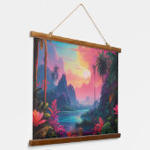 Wood met bovenzijde wandtapijt hangend wandkleed (Gebogen)