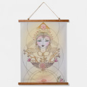 Wood met bovenzijde wandtapijt hangend wandkleed (Voorkant)