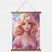 Wood met bovenzijde wandtapijt hangend wandkleed (Voorkant)