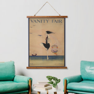 Wood met bovenzijde wandtapijt hangend wandkleed