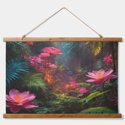 Wood met bovenzijde wandtapijt hangend wandkleed (Voorkant)